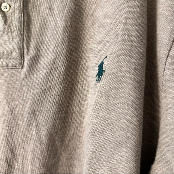 Ralph Lauren Men's Tan Long Sleeve Polo Shirt Size 2XLT Preppy - Picture 2 of 11